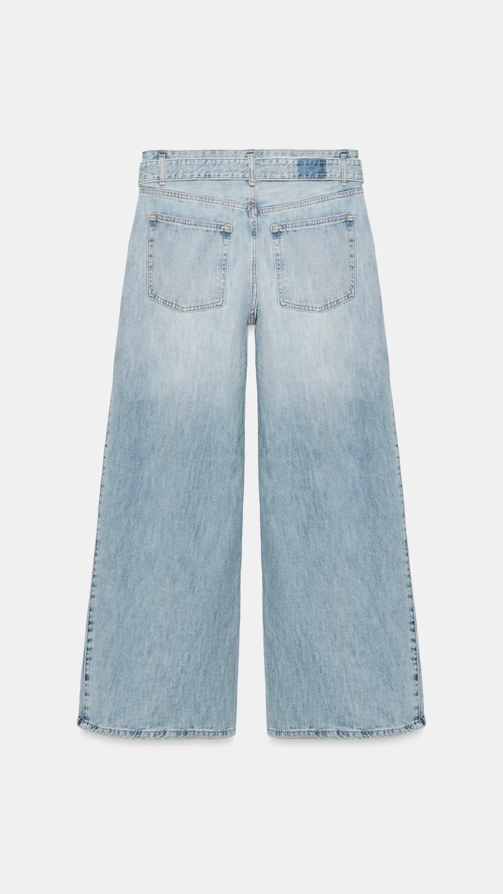 Zara Pleated Waistband Wide Leg Jeans