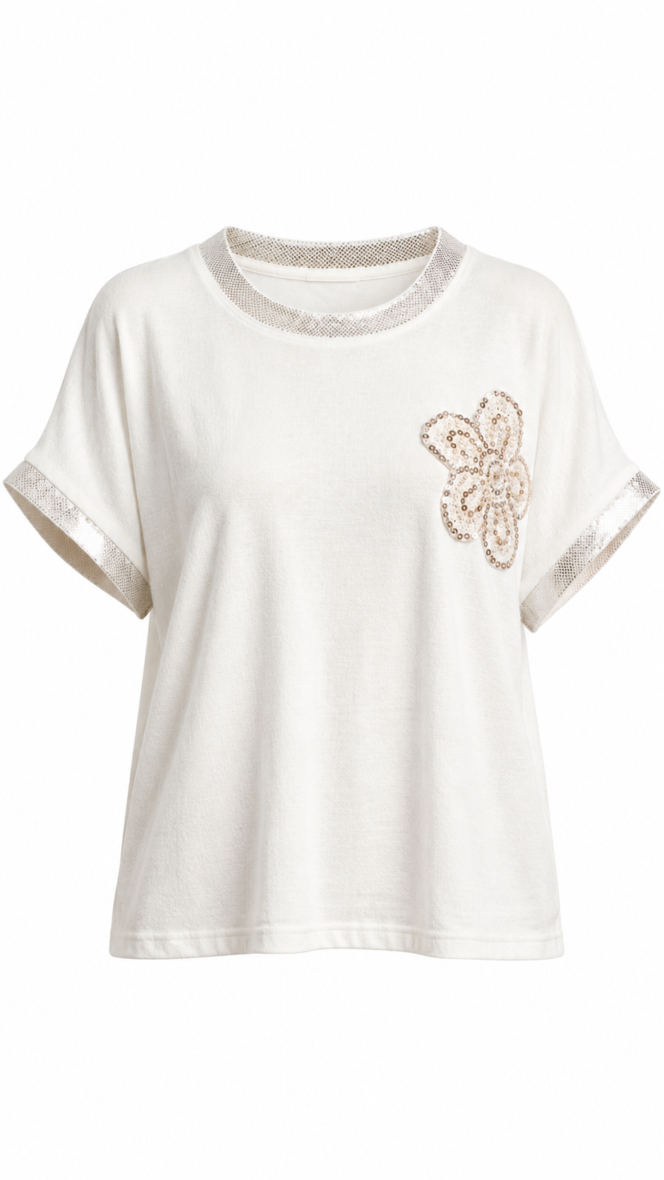 Gold Sequin Floral Top
