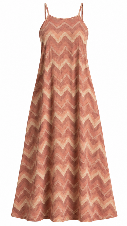 Chevron Print Spaghetti Strap Dress