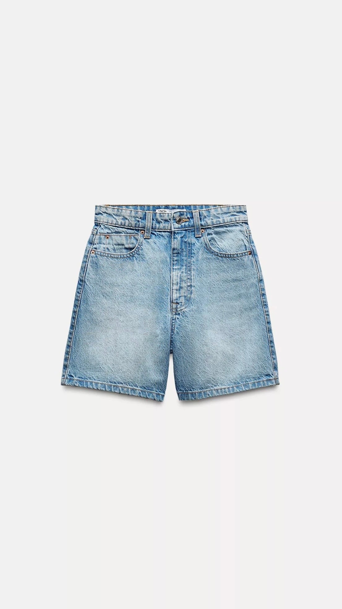 Zara High Rise Mom Denim Shorts