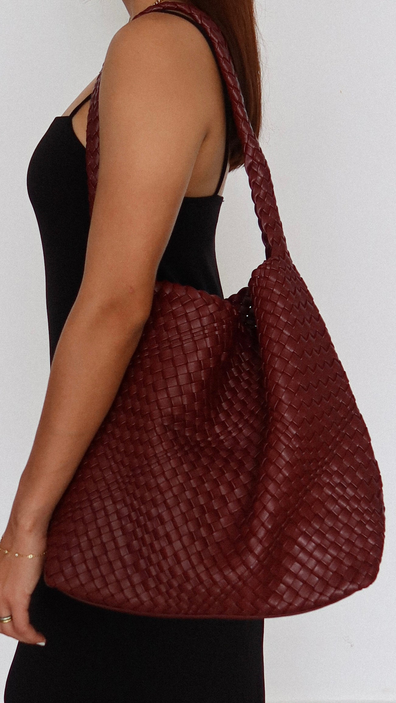 Red Woven Tote Bag