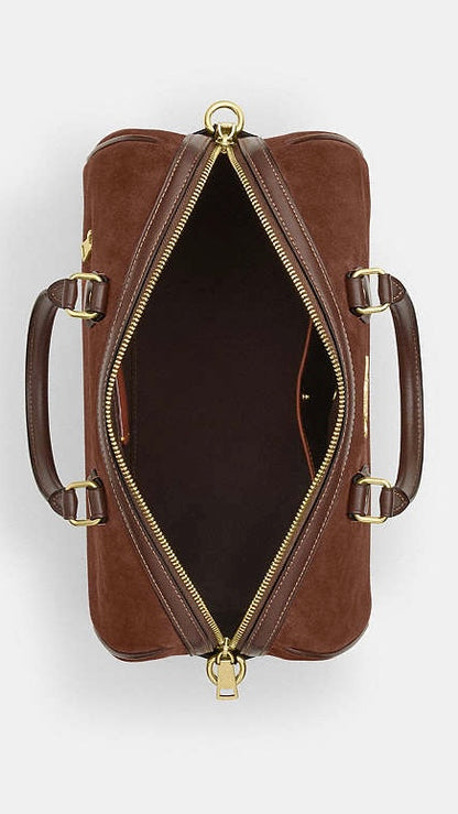 New Coach Brown Suede Large Rowan