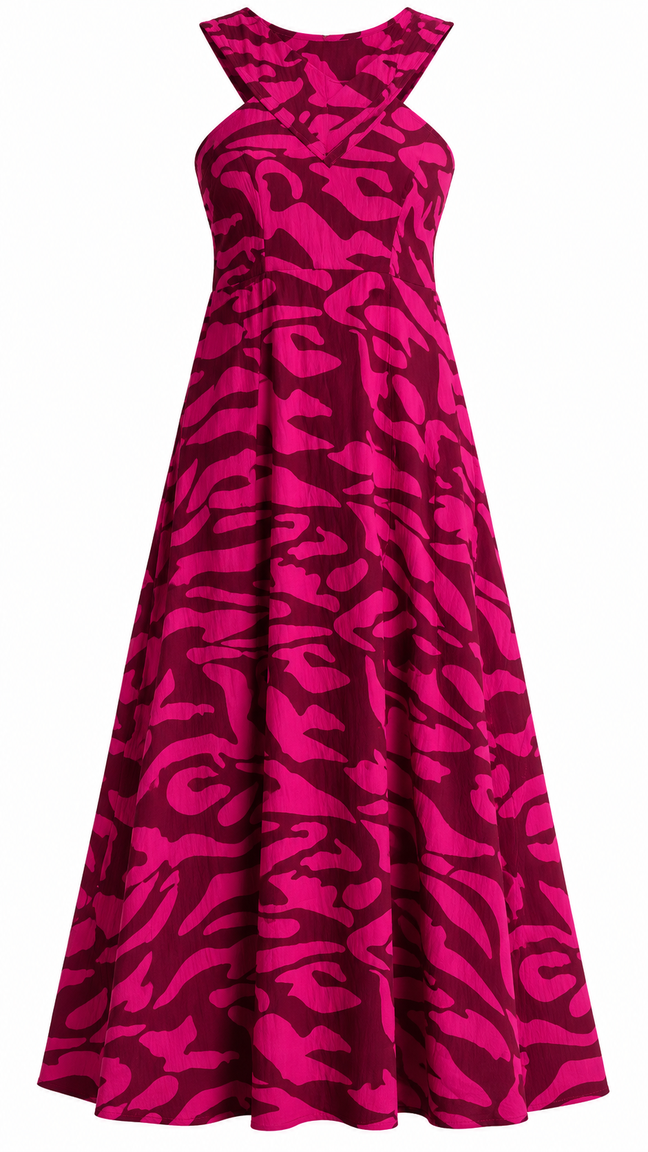 Zebra Print Halter Dress