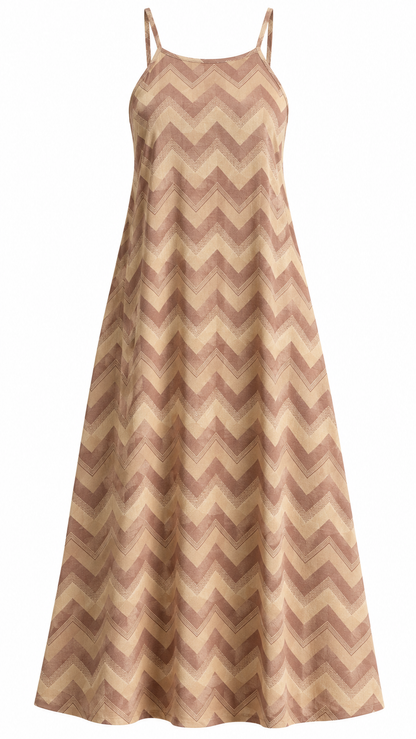 Chevron Print Spaghetti Strap Dress