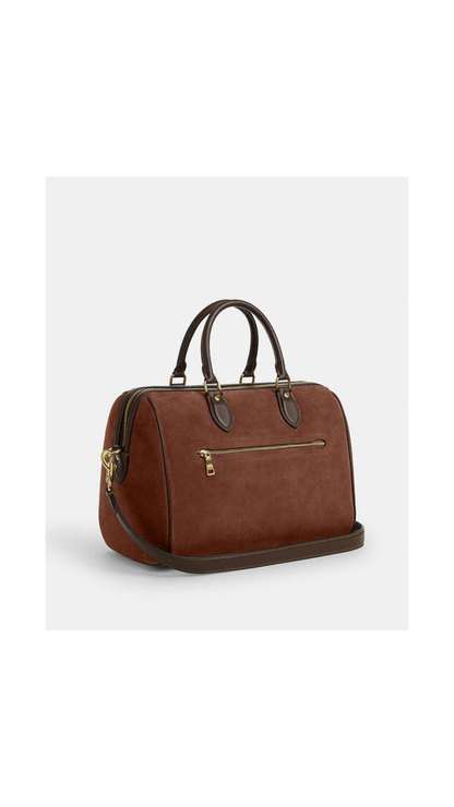 New Coach Brown Suede Large Rowan