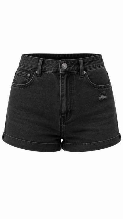 Pre-Loved Black Denim Shorts