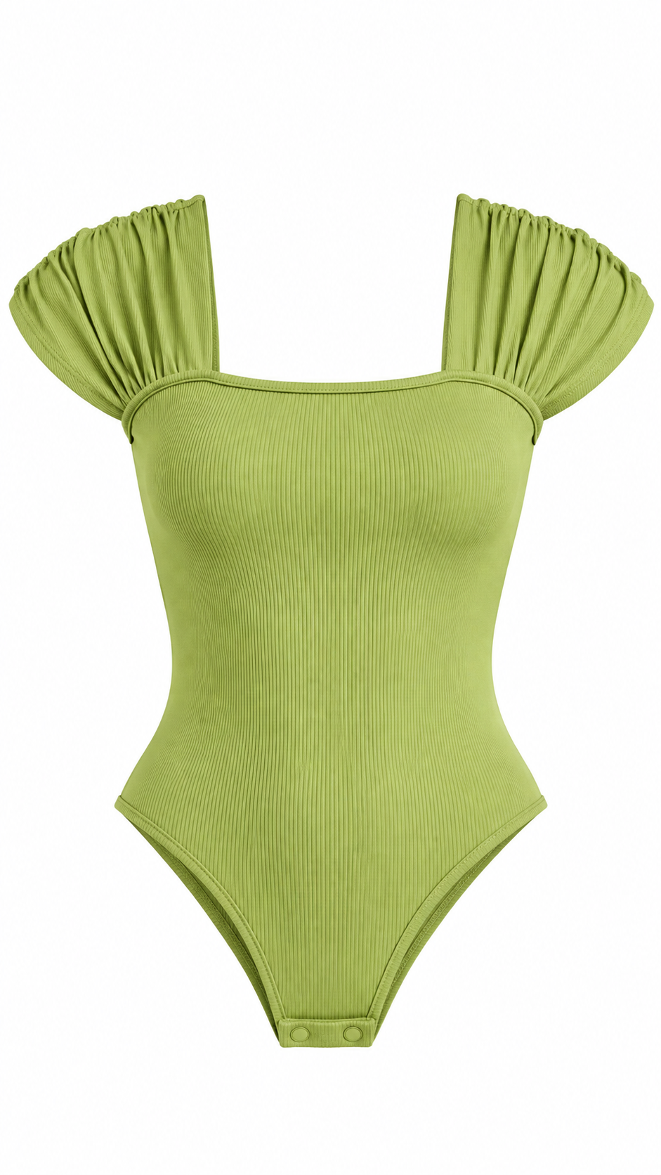 Ribbed Puff Sleeve Bodysuit
