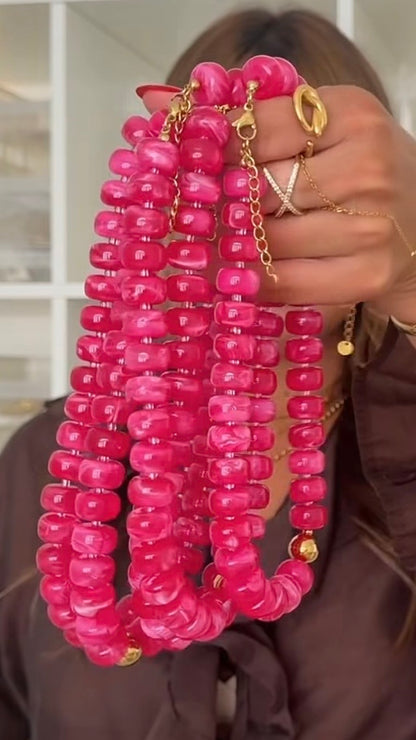 Pink Beaded Necklace