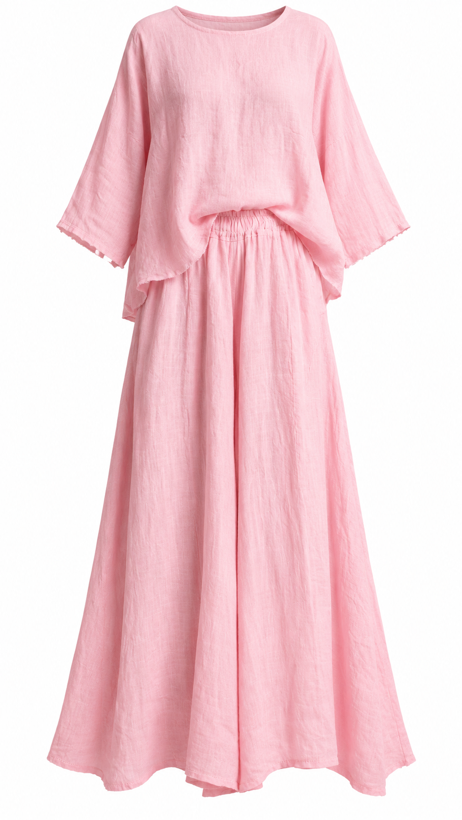 Pink Flowy Two-Piece Maxi Set