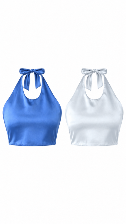 New Reversible Satin Crop Top