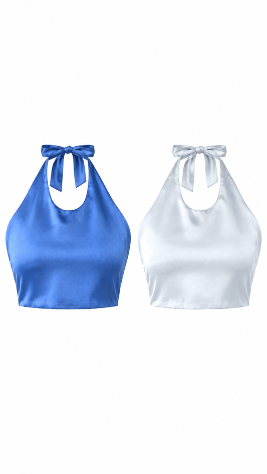 New Reversible Satin Crop Top