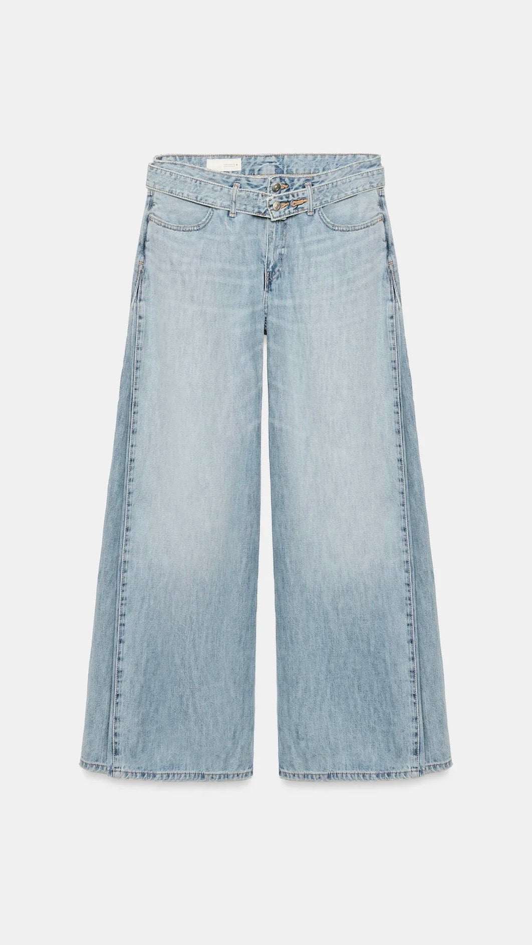 Zara Pleated Waistband Wide Leg Jeans