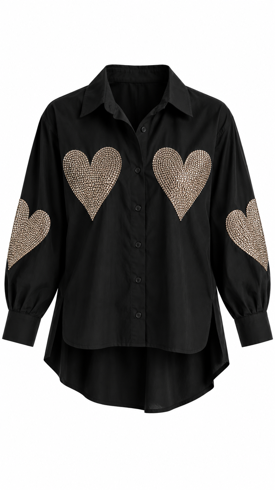Sparkling Hearts Button-Up Shirt
