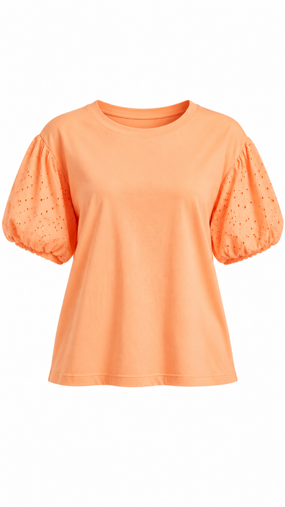 Eyelet Puff Sleeve Top
