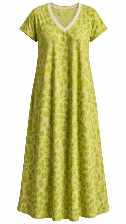Leopard Print V-Neck Flowy Dress