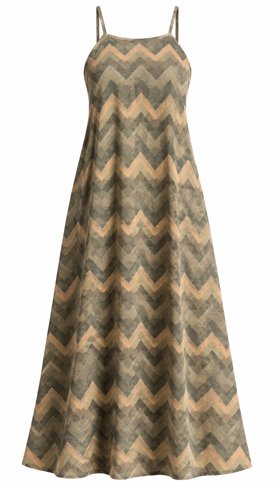 Chevron Print Spaghetti Strap Dress
