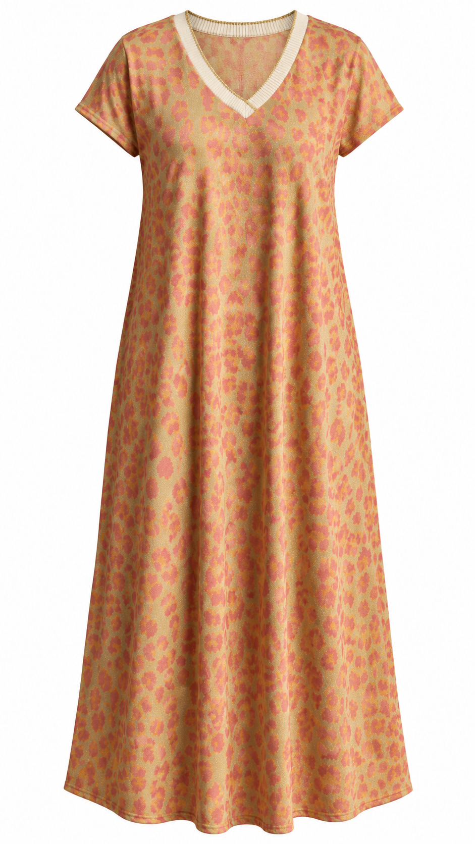 Leopard Print V-Neck Flowy Dress