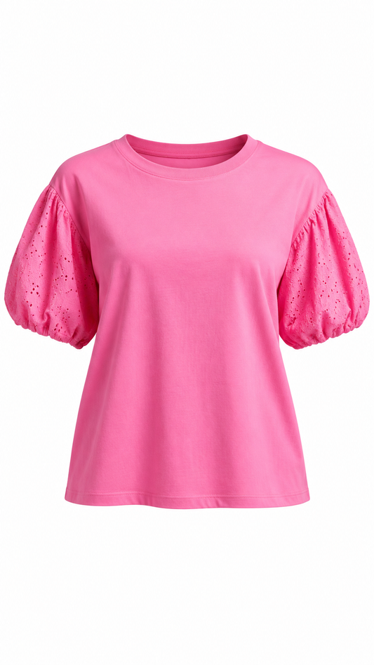 Eyelet Puff Sleeve Top