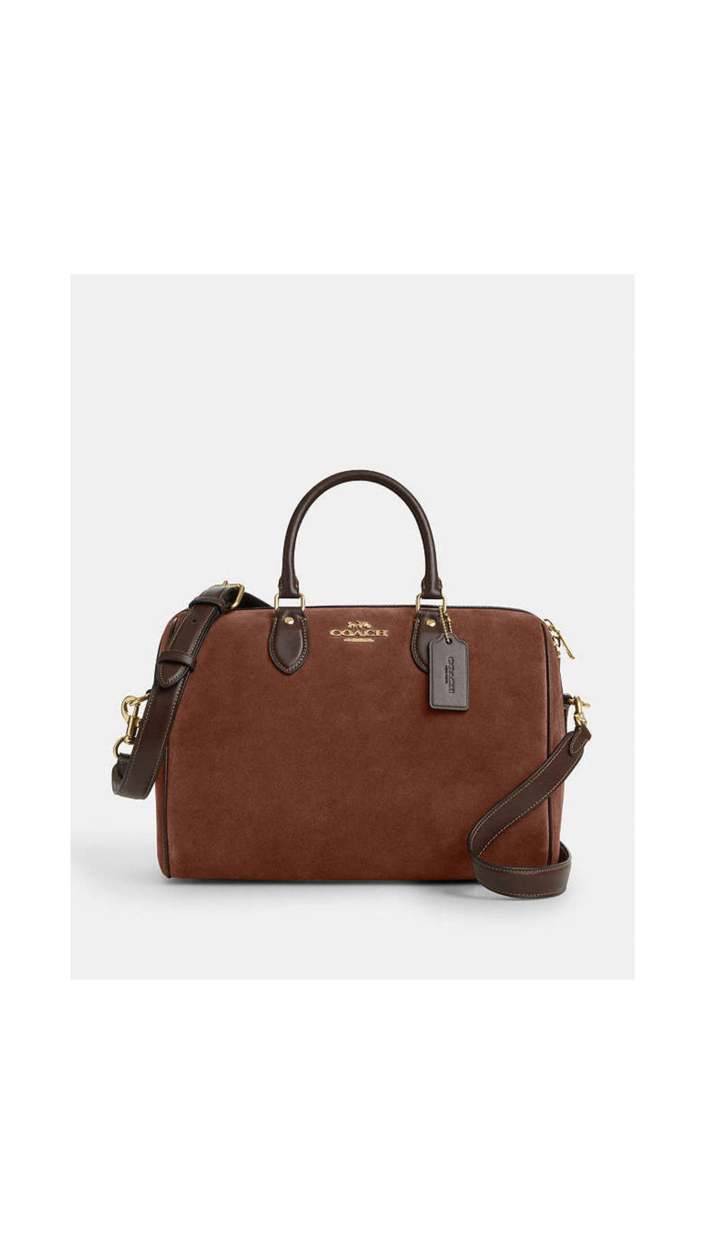 New Coach Brown Suede Large Rowan