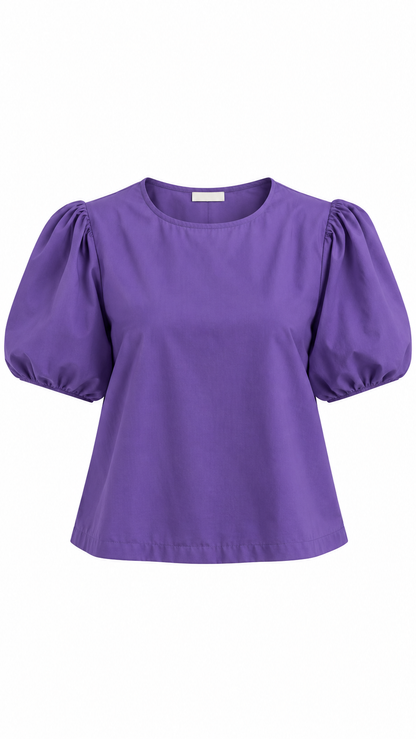 Purple Puff Sleeve Top