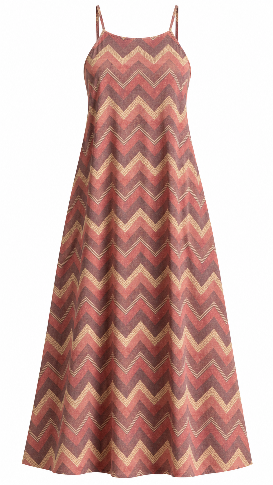 Chevron Print Spaghetti Strap Dress