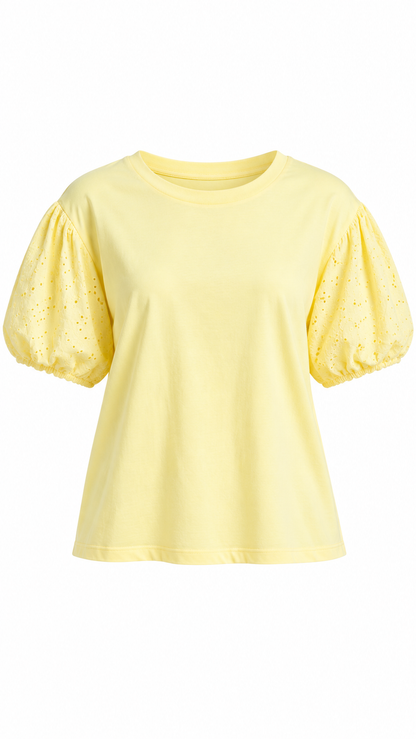 Eyelet Puff Sleeve Top