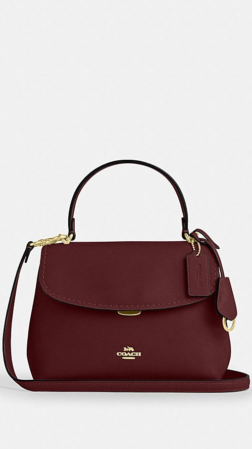 New Coach Burgundy Emory Top Handle Bag