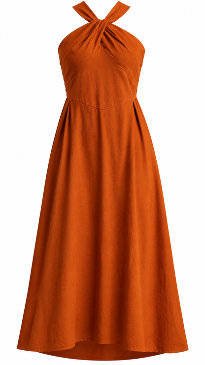 Twist Halter Neck Dress