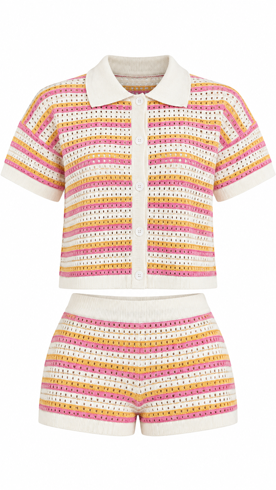 Pink Lemonade Crochet Two-Piece Set