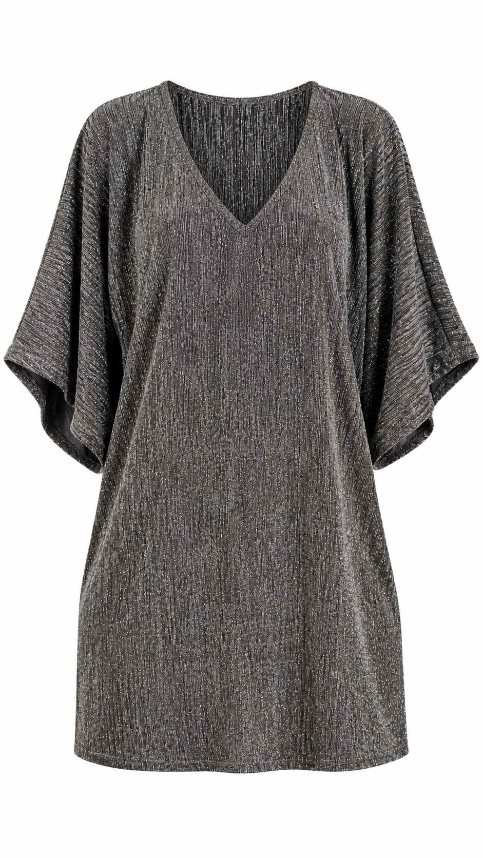 Metallic Shimmer Kimono Sleeve Dress