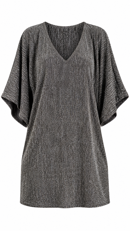 Metallic Shimmer Kimono Sleeve Dress