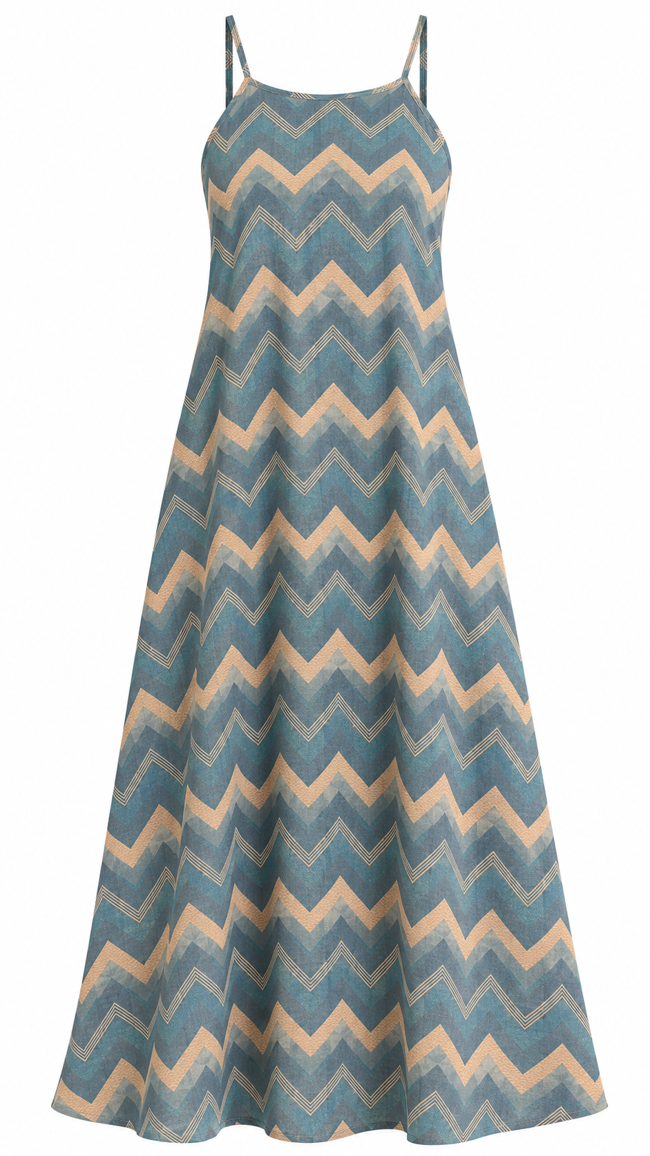 Chevron Print Spaghetti Strap Dress