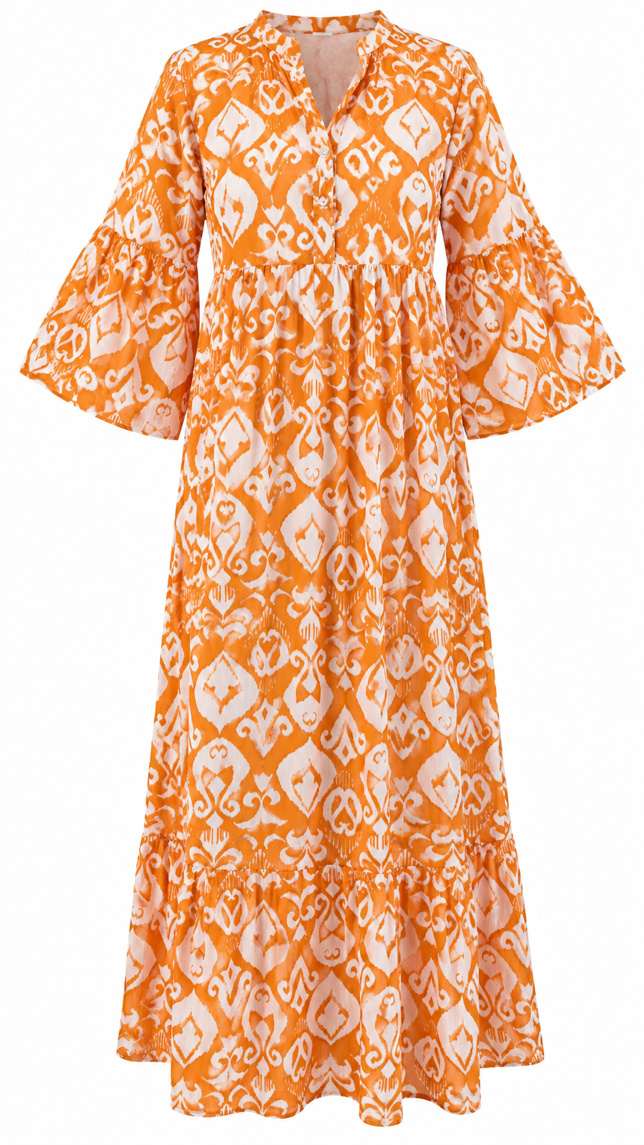 Boho Print Bell Sleeve Dress