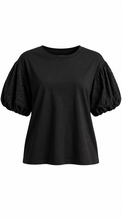 Eyelet Puff Sleeve Top