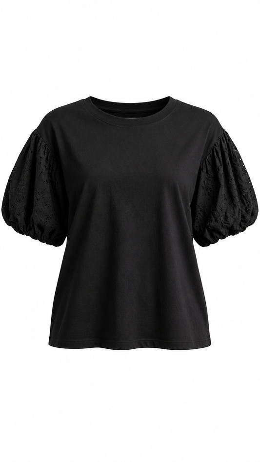 Eyelet Puff Sleeve Top